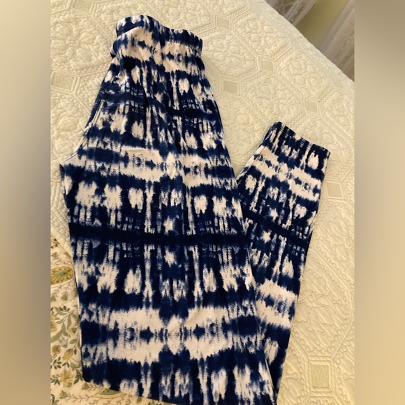 Super Soft Tie Dyed Blue/White OSFM Super Cool Design Pant - Picture 1 of 6